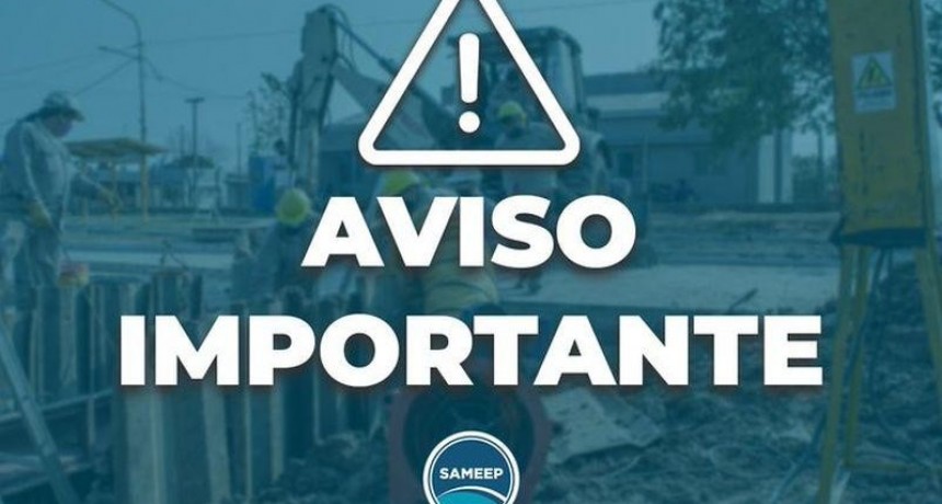 Sameep anuncia corte de agua en el interior: varias localidades afectadas
