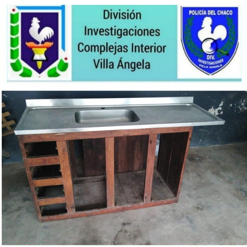 EL PERSONAL DE LA DIVISI&Oacute;N DE INVESTIGACIONES RECUPER&Oacute; UNA BACHA DE ACERO Y UN MUEBLE EN MES&Oacute;N DE FIERRO