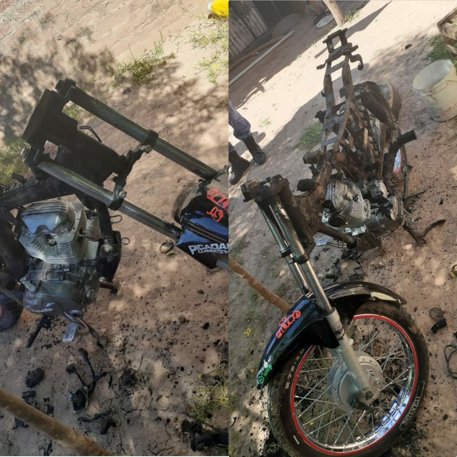 San bernardo: DESCONOCIDOS LE INCENDIARON LA MOTO MIENTRAS DORMIA