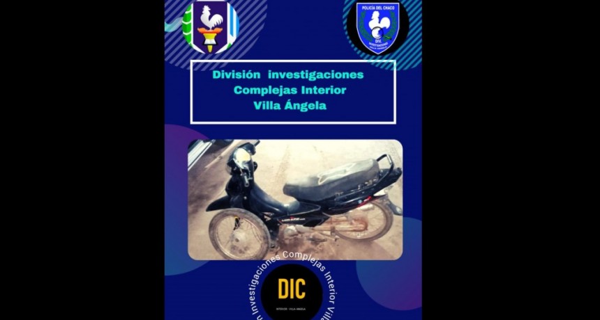 Villa &Aacute;ngela: RECUPERAN UNA MOTO Y LA DUE&Ntilde;A SE DI&Oacute; CUENTA CUANDO EL PERSONAL POLICIAL LE AVIS&Oacute; DE SU RECUPERO