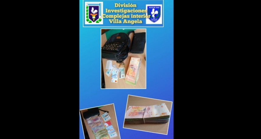 Villa &Aacute;ngela: RECUPERAN UN BOLSO ROBADO Y EL DELINCUENTE DEJ&Oacute; SU DNI DENTRO