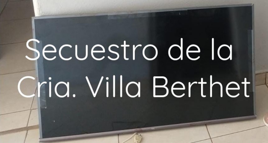Villa Berthet: EL PERSONAL POLICIAL RECUPERA UN TELEVISOR ROBADO DESDE UN HOTEL