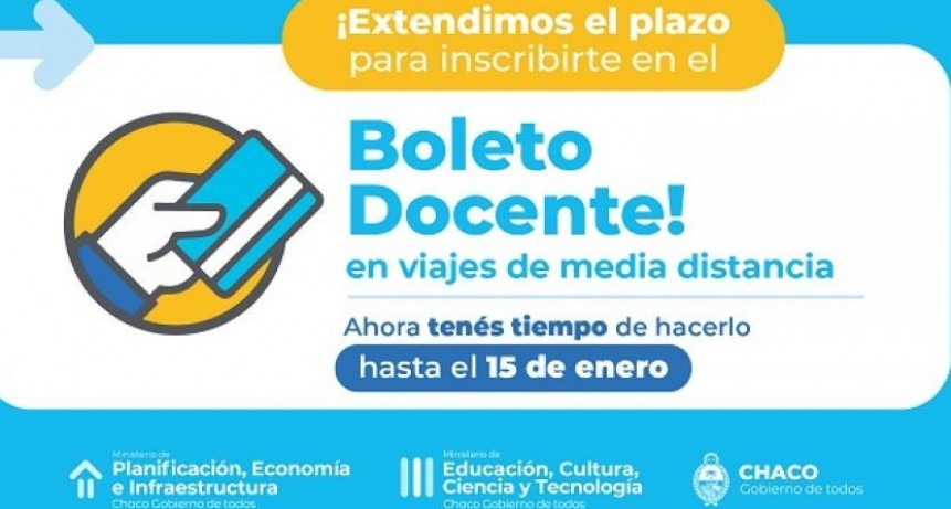 SE EXTIENDE EL PLAZO DE PREINSCRIPCI&Oacute;N PARA EL BOLETO DOCENTE DIFERENCIAL