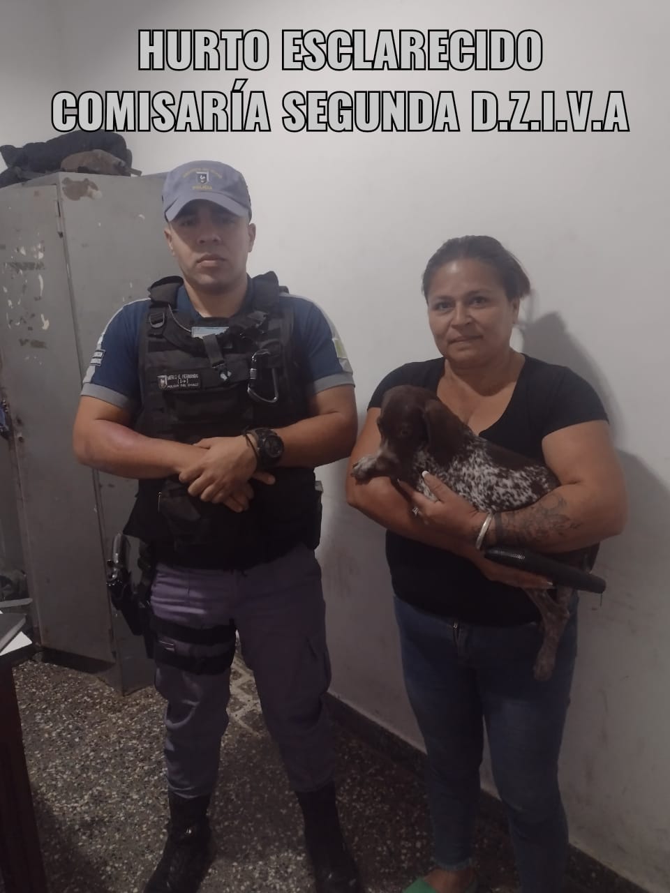 Villa &Aacute;ngela: PERSONAL POLICIAL RECUPERO UN PERRO QUE HABIA SIDO ROBADO DE UN DOMICILIO