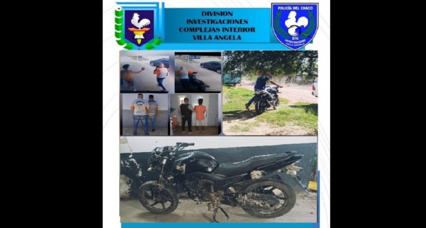 Villa &Aacute;ngela: DOS DETENIDOS POR EL ROBO DE UNA MOTOCICLETA QUE FUE COMERCIALIZADA EN HERMOSO CAMPO