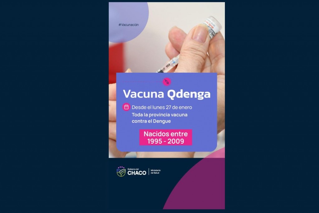 Salud: SE EXTIENDE LA VACUNACIÓN QDENGA EN LA PROVINCIA