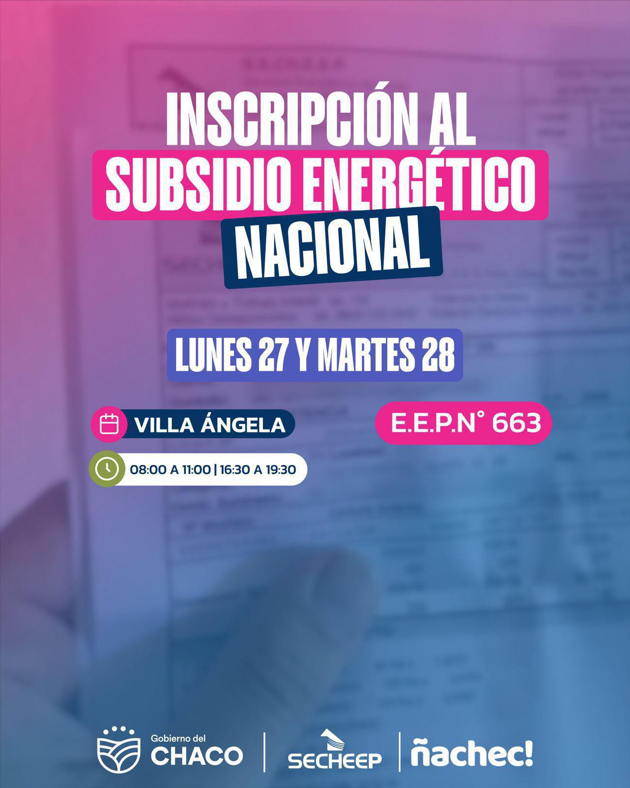 Villa &Aacute;ngela: FACTURAS DE LUZ| SE INICIAN OPERATIVOS PARA IMPULSAR LA INSCRIPCI&Oacute;N AL SUBSIDIO NACIONAL Y ASESORAR SOBRE EL 