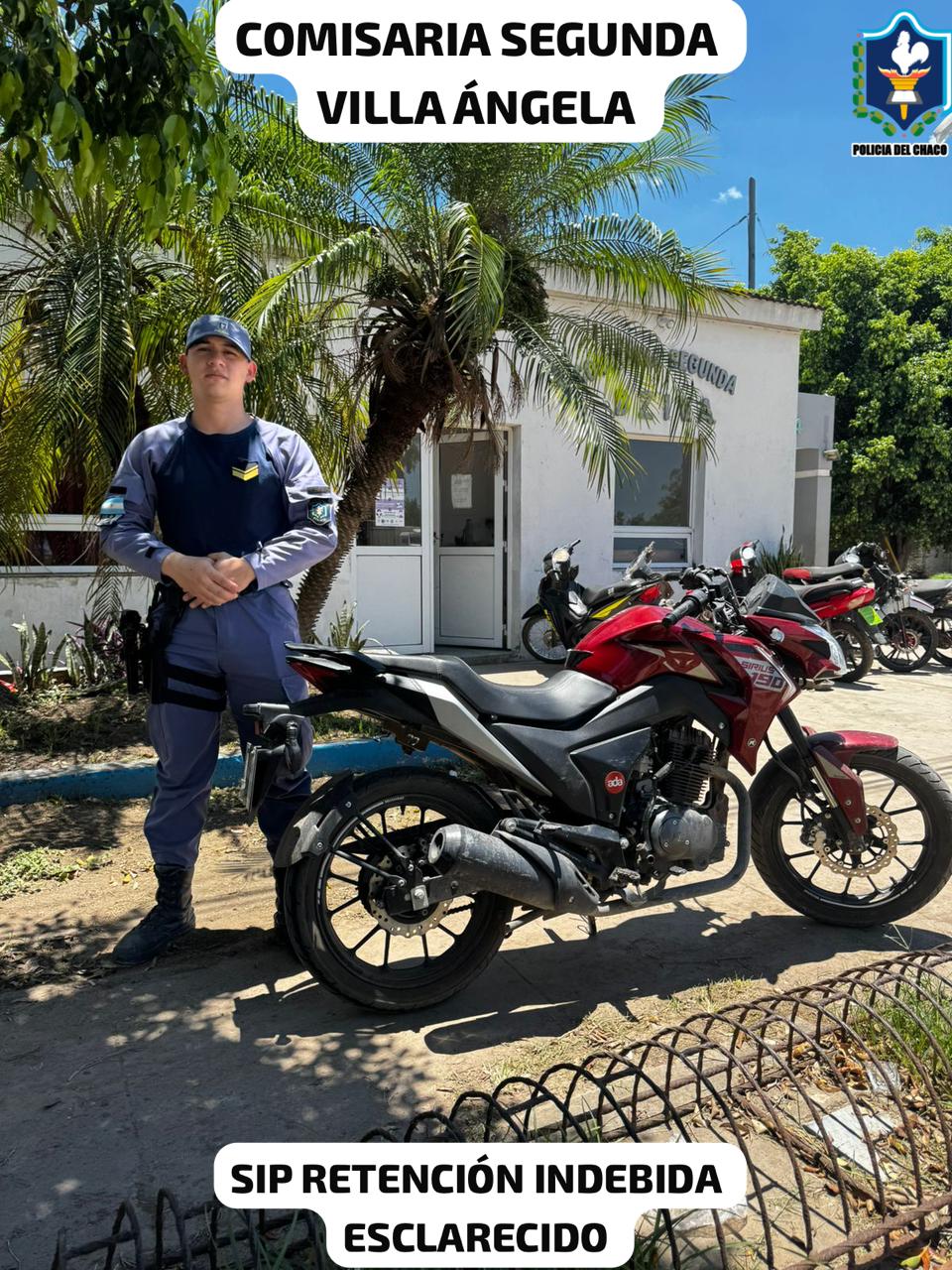 VILLA ÁNGELA: ENTREGÓ SU MOTO EN UN ACUERDO DE PAGO QUE NO SE CUMPLIÓ Y LOGRÓ RECUPERARLA TRAS UNA DENUNCIA