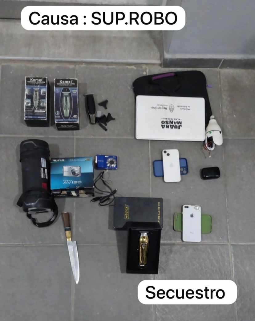 SANTA SYLVINA: RESTITUYERON IPHONES, CÁMARAS Y ELEMENTOS DE PELUQUERÍA