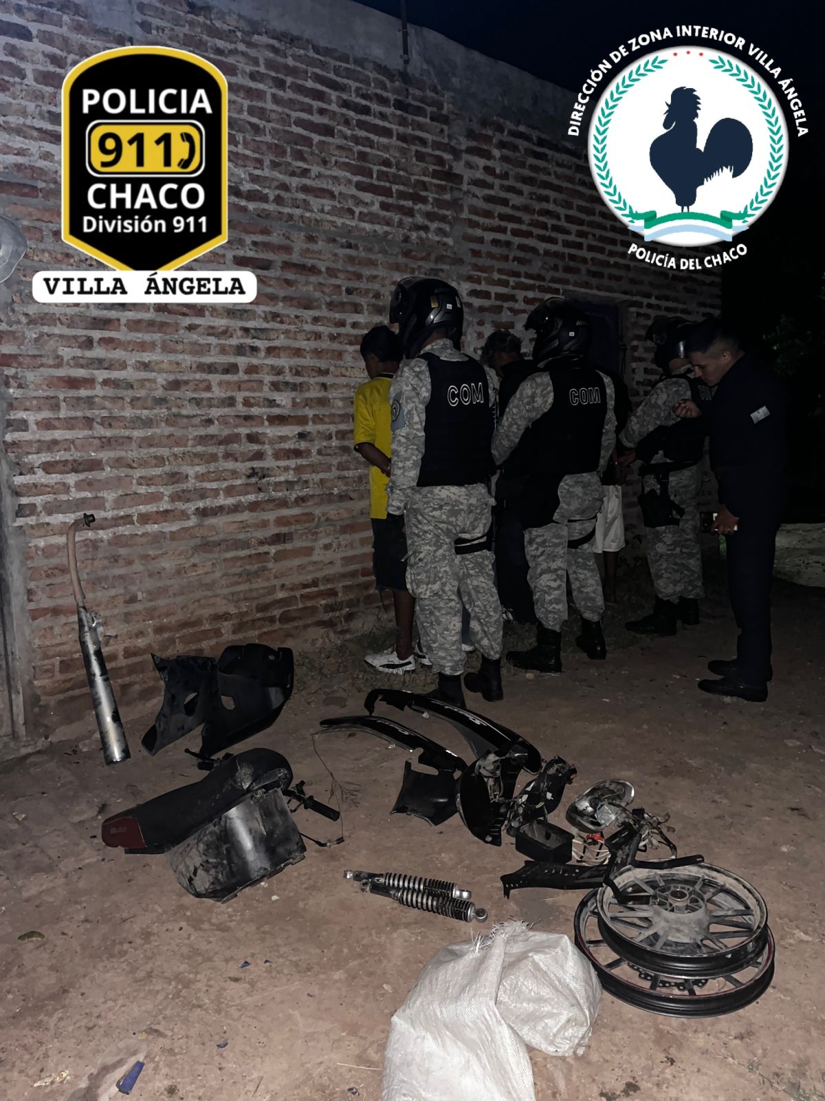 VILLA ÁNGELA: POLICÍAS RECUPERAN MOTOCICLETA ROBADA Y DEMORAN A CUATRO MENORES TRAS OPERATIVO “LINCE”