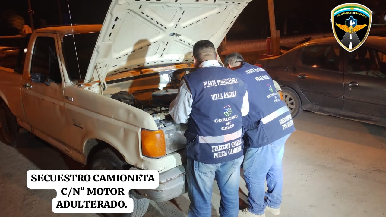 SECUESTRARON UNA CAMIONETA FORD F-100 POR PRESENTAR MOTOR ADULTERADO EN SANTA SYLVINA