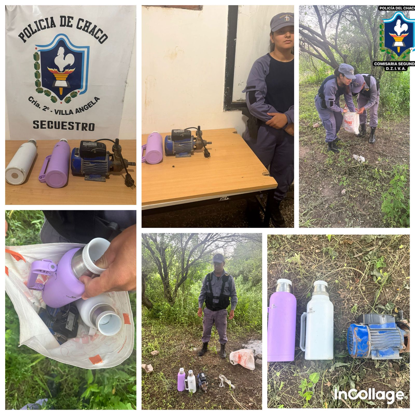 Villa Angela: ESCLARECIERON DOS HURTOS Y RECUPERARON ELEMENTOS ROBADOS