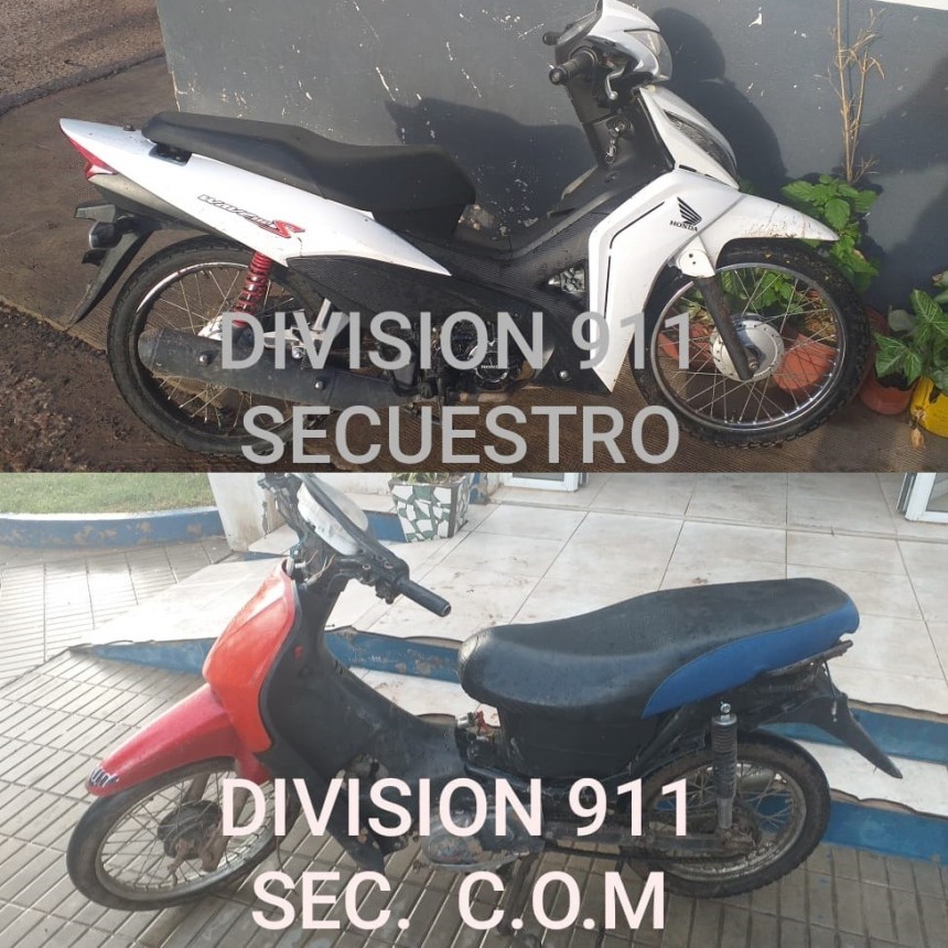 VILLA &Aacute;NGELA: UNA MOTO ABANDONADA Y UNA CON PEDIDO DE SECUESTRO SON RECUPERADAS POR PERSONAL 911