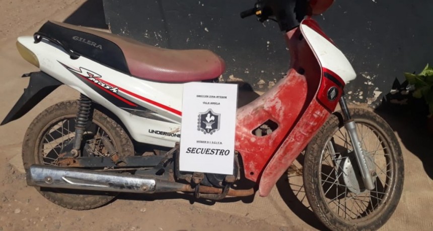 VILLA &Aacute;NGELA: RECUPERAN UN RODAD ESCONDIDO EN UNA TAPERA EN LA ZONA DEL LOTE 20