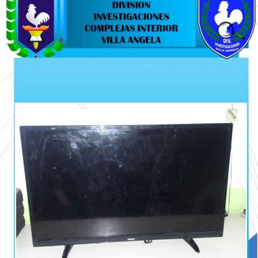 Villa &Aacute;ngela: INVESTIGACIONES RECUPER&Oacute; UN TV LED QUE HAB&Iacute;A SIDO ROBADO EN LA MADRUGADA DEL MARTES