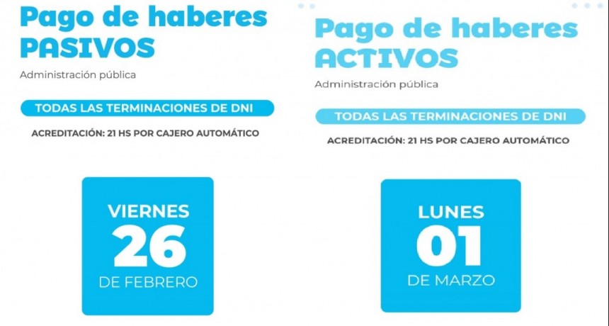 EL VIERNES COMIENZA EL PAGO DE SALARIOS DE LA ADMINISTRACI&Oacute;N P&Uacute;BLICA PROVINCIAL