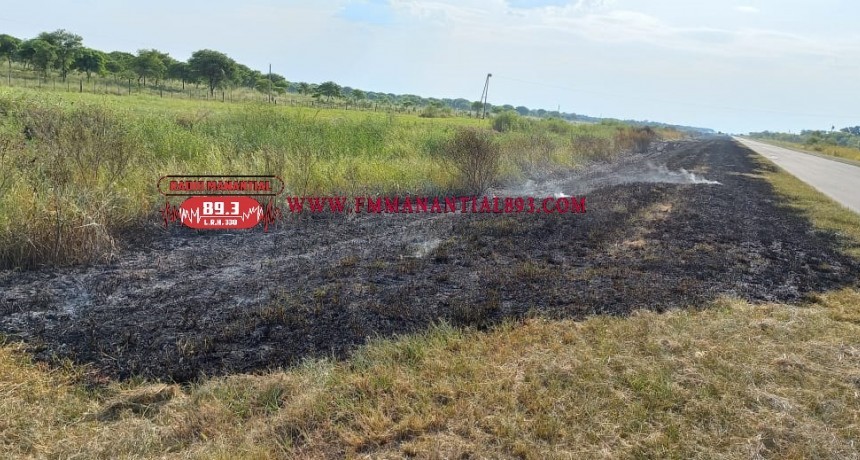 Ruta Provincial N&deg;6: INCENDIO DE PASTO EN LA BANQUINA AFECT&Oacute; 2 KM. DE TERRENO Y CA&Ntilde;OS DE PVC QUE SON PARA EL ACUEDUCTO EN LA ZONA