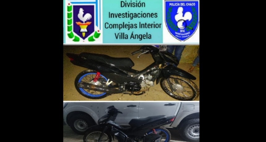 Villa &Aacute;ngela: EL PERSONAL POLICIAL LOGRA EL RECUPERO DE UNA MOTO