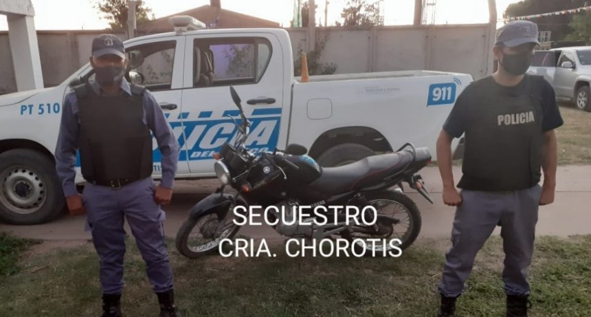 Chorotis: LE ROBARON SU MOTO MIENTRAS ESTABA EN LOS CORSOS | LA POLIC&Iacute;A PUDO RECUPERAR EL VEH&Iacute;CULO 