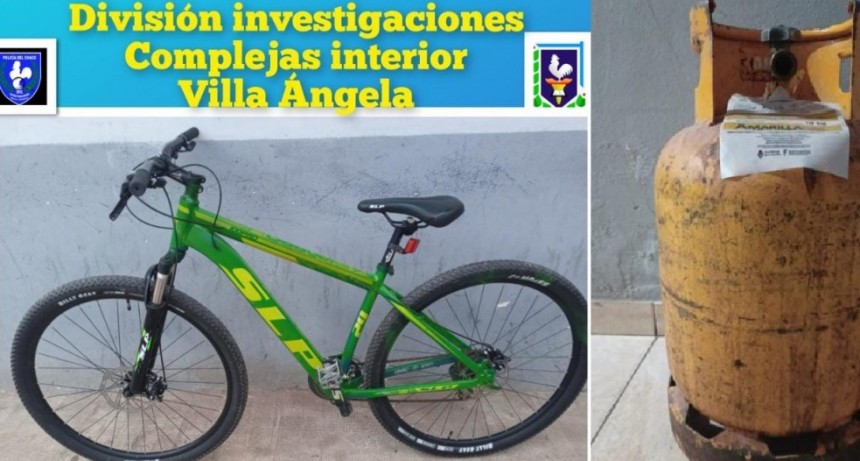 Villa &Aacute;ngela: SE ESCLARECIERON EL ROBO DE UNA BICICLETA Y UNA GARRAFA