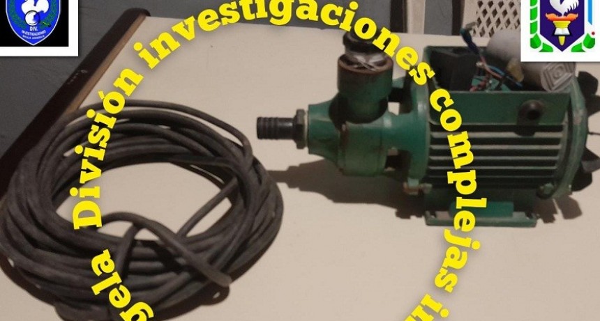 Villa &Aacute;ngela: INVESTIGACIONES RECUPER&Oacute; UNA BOMBA DE AGUA HURTADA EN EL MES DE DICIEMBRE