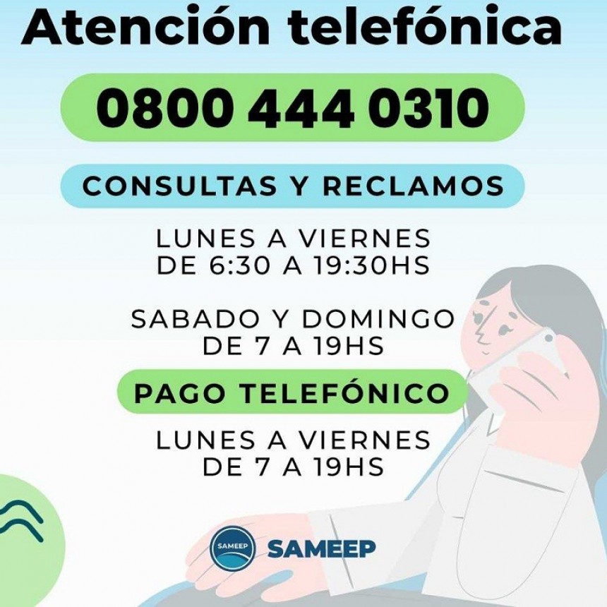 Comunicaci&oacute;n con los Clientes: SAMEEP RECORD&Oacute; SU L&Iacute;NEA DE ATENCI&Oacute;N TELEF&Oacute;NICA PARA RECLAMOS