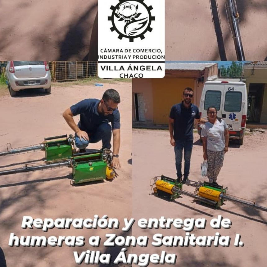 Villa &Aacute;ngela: LA C&Aacute;MARA DE COMERCIO REALIZ&Oacute; LA REPARACI&Oacute;N Y ENTREGA DE HUMERAS A LA ZONA SANITARIA I