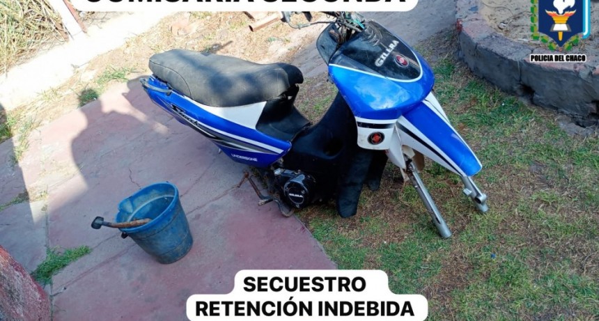 Villa &Aacute;ngela: RECUPERAN UNA MOTO DESARMADA Y SIN LAS RUEDAS DE UN TALLER MEC&Aacute;NICO DONDE FUE DEJADA PARA REPARACI&Oacute;N 
