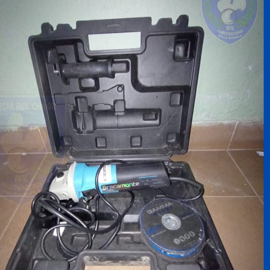 Villa &Aacute;ngela: RECUPERAN UNA AMOLADORA CON SU RESPECTIVA CAJA Y DISCO DE CORTE