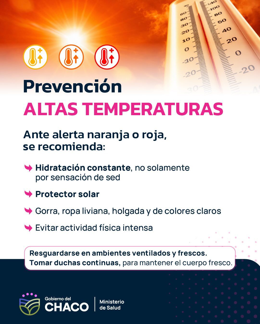 SALUD REFUERZA RECOMENDACIONES ANTE LAS ALTAS TEMPERATURAS