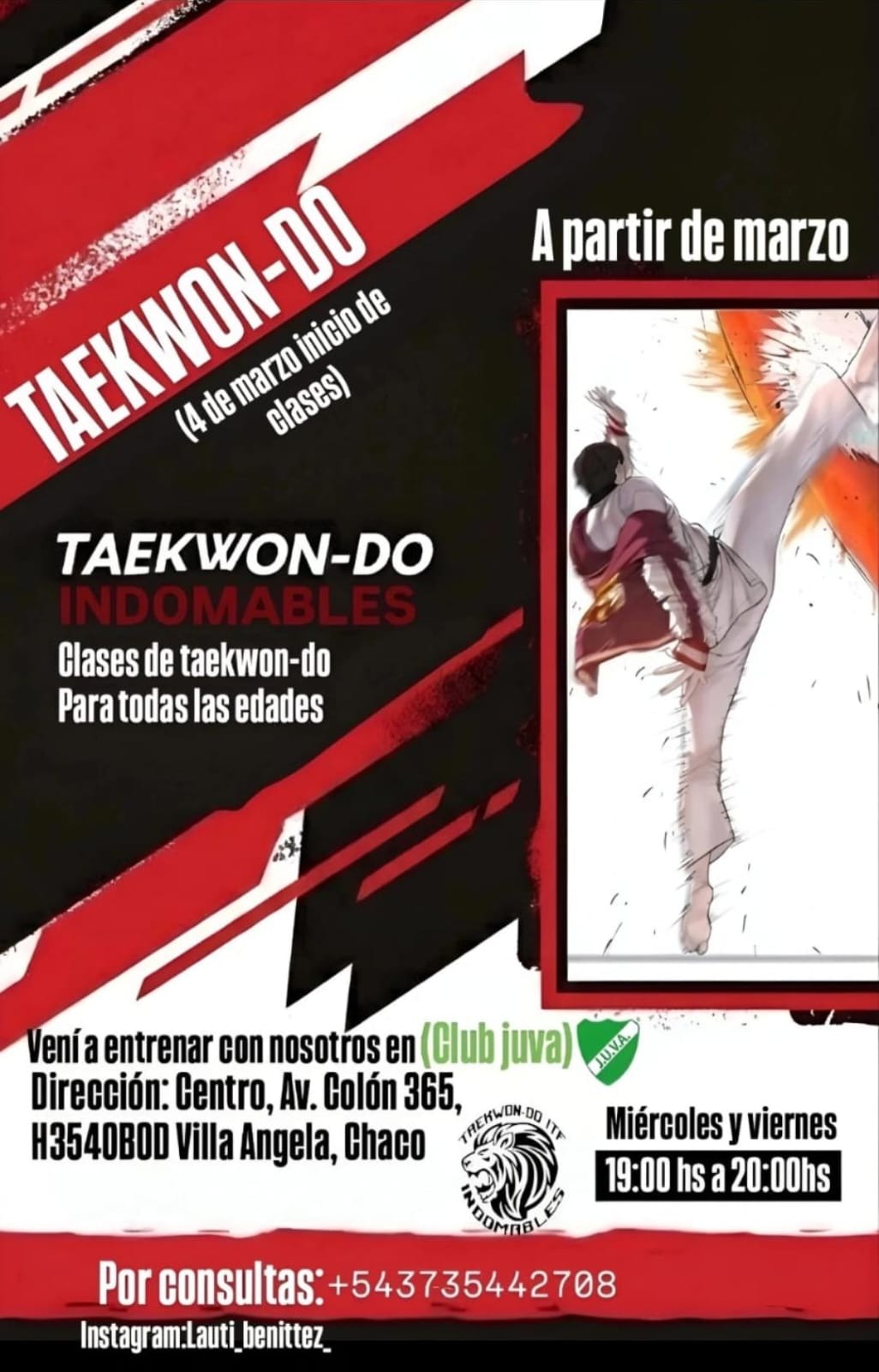 CLASES DE TAEKWONDO EN JUVA DESDE EL 4 DE MARZO: “A MÍ ME CAMBIÓ LA VIDA”
