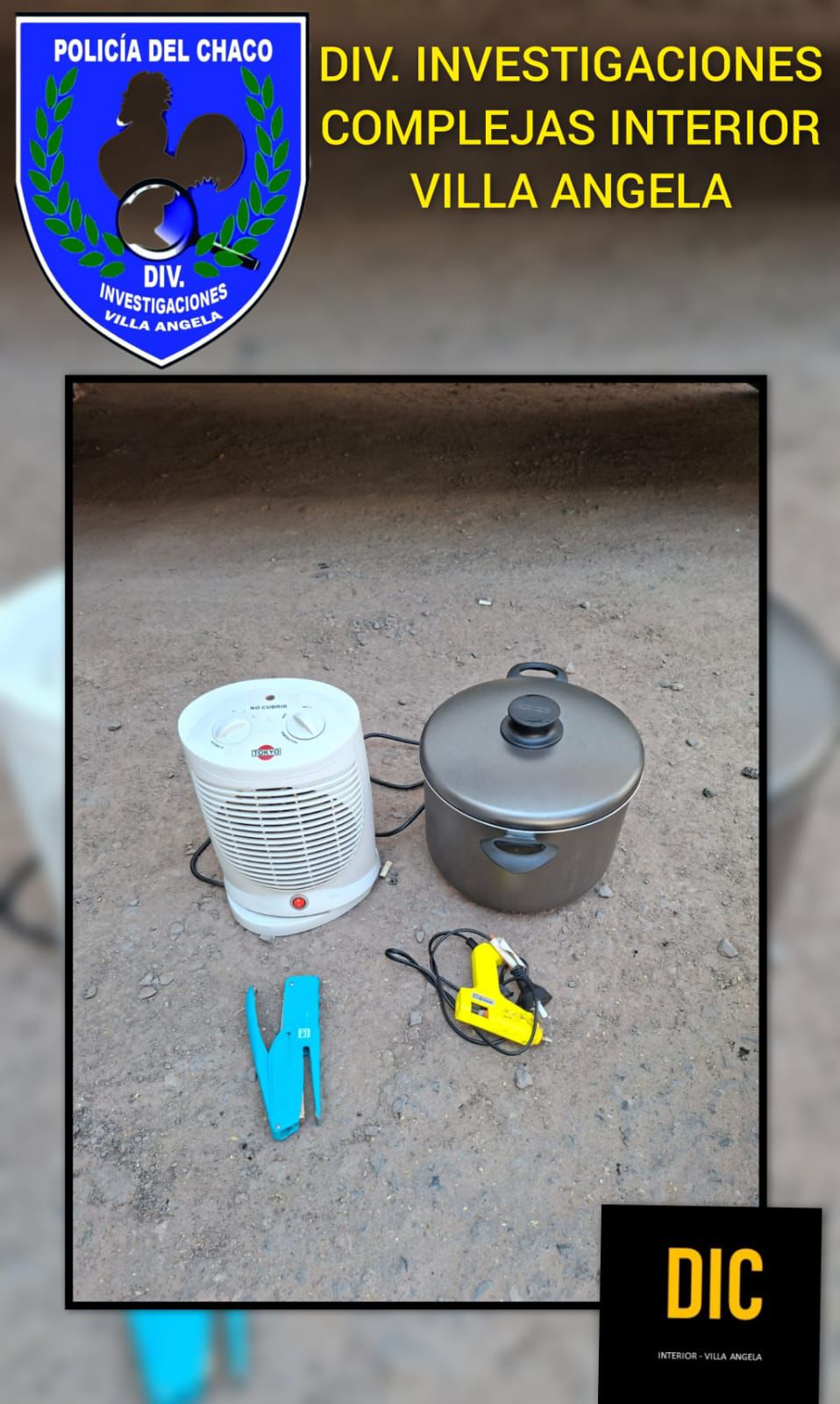 RECUPERAN LA TOTALIDAD DE LOS ELEMENTOS ROBADOS DE UNA VIVIENDA EN VILLA ÁNGELA 