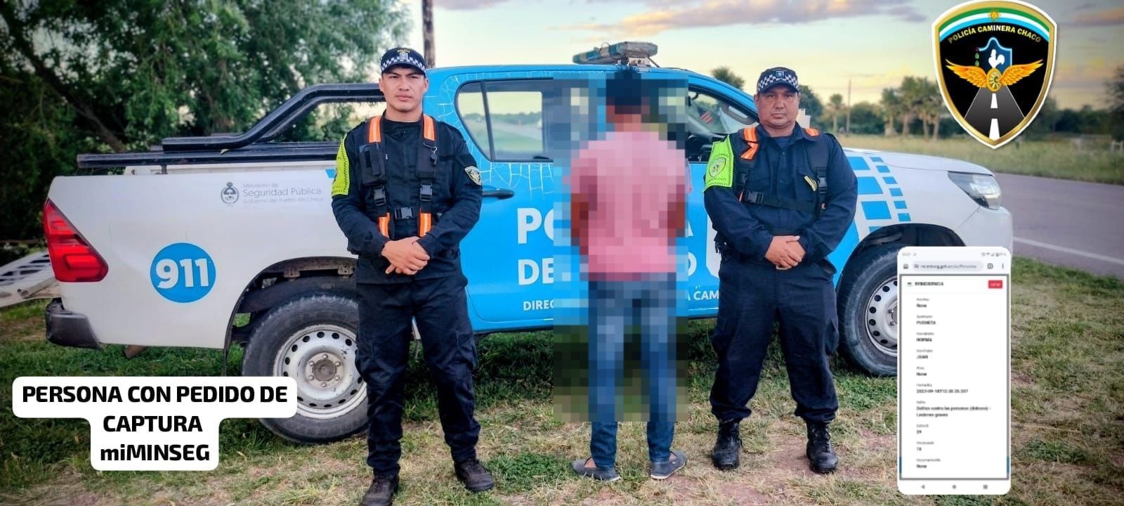 VILLA ÃNGELA: DETUVIERON A UN HOMBRE CON PEDIDO DE CAPTURA DURANTE CONTROL VEHICULAR