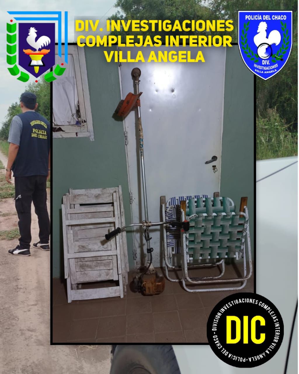 VILLA ÃNGELA: SECUESTRAN ELEMENTOS OCULTOS EN UNA VIVIENDA ABANDONADA DURANTE UN OPERATIVO INVESTIGATIVO