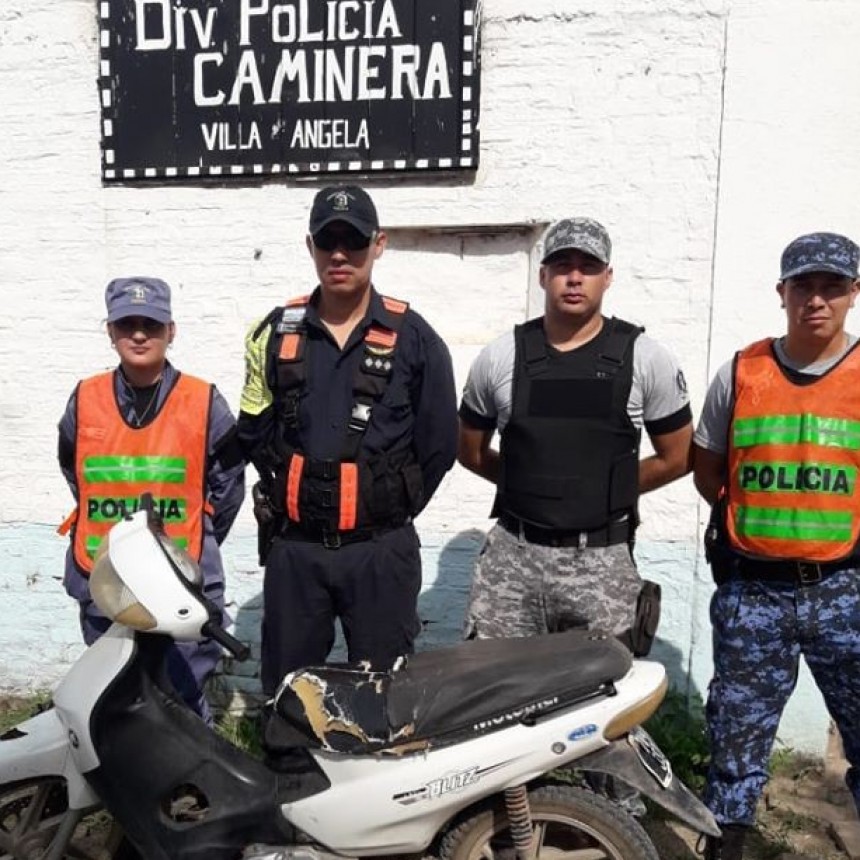  VILLA ANGELA: RECUPERAN MOTOCICLETA ROBADA EN EL A&Ntilde;O 2017