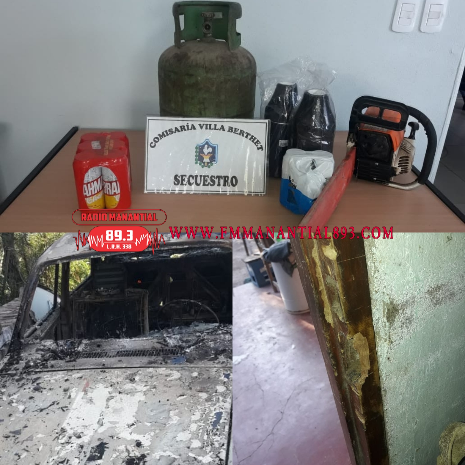 VILLA BERTHET: TRES DELINCUENTES EN RAID DELICTIVO, INCENDIAN UN AUTO Y ROBAN A UN COMERCIO