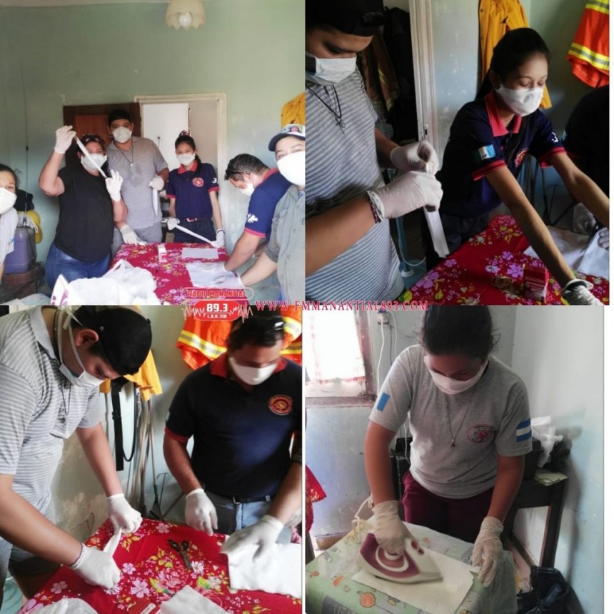 Villa Angela: EL CUARTEL DE BOMBEROS VOLUNTARIOS FABRICA BARBIJOS PARA COLABORAR CON PERSONAL POLICIAL Y DE SALUD.