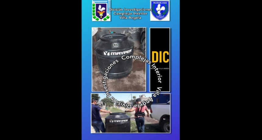 Villa &Aacute;ngela: EFECTIVO POLICIAL RECUPER&Oacute; UN TANQUE ROBADO EN UNA FINCA
