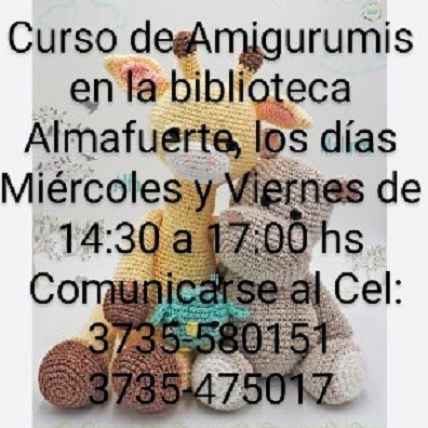 Villa &Aacute;ngela: BIBLIOTECA P&Uacute;BLICA POPULAR &ldquo;ALMA FUERTE&rdquo; |  SE ENCUENTRA ABIERTA LA INSCRIPCI&Oacute;N AL CURSO DE AMIGURUMIS