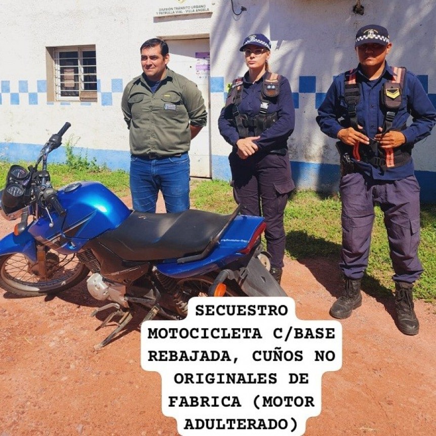 Villa &Aacute;ngela: SECUESTRAN UNA MOTOCICLETA CON ADULTERACIONES EN EL MOTOR