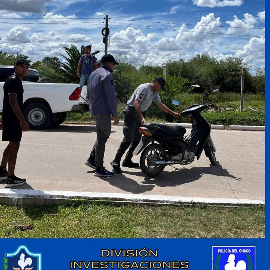 Villa &Aacute;ngela: LA DIVISI&Oacute;N DE INVESTIGACIONES RECUPERO UNA MOTOCICLETA QUE FUE SUSTRA&Iacute;DA 