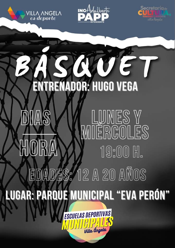 VILLA ÁNGELA:INSCRIPCIONES GRATUITAS A LAS ESCUELAS DEPORTIVAS MUNICIPALES 2025