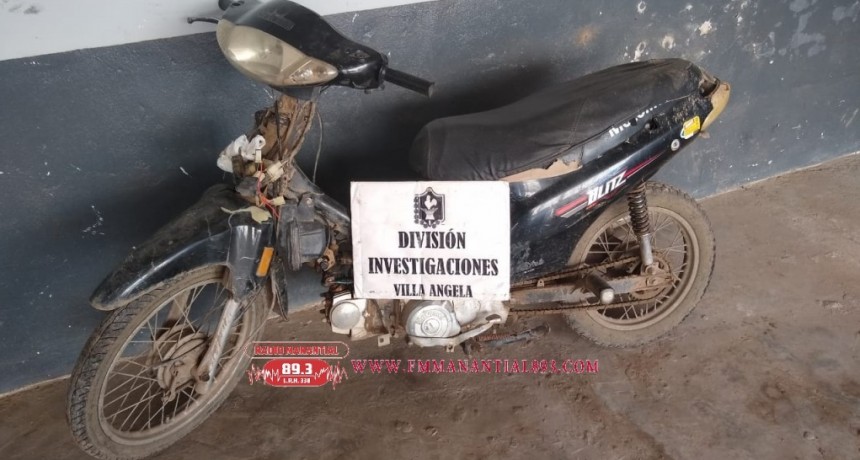 VILLA &Aacute;NGELA: RECUPERAN UNA MOTO ROBADA, EL AUTOR, UN MENOR DE 17 A&Ntilde;OS