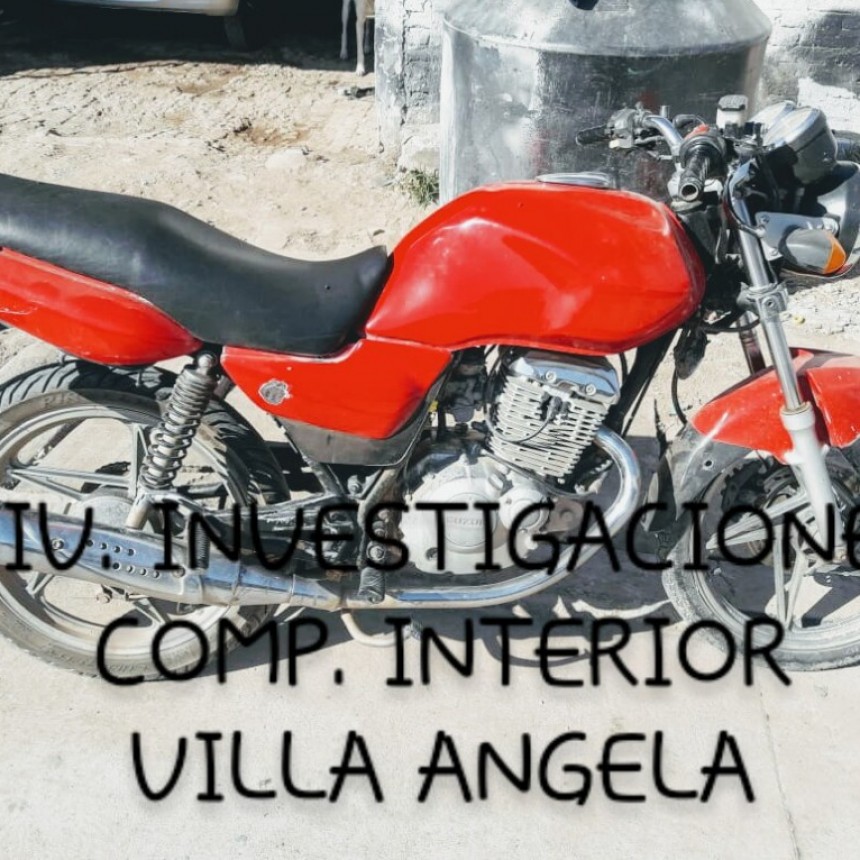 VILLA ANGELA: RECUPERAN MOTO DENUNCIADA HACE TRES A&Ntilde;OS, SE LA HAB&Iacute;A VENDIDO SU HIJO