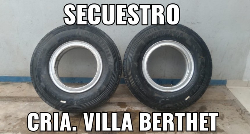 Villa Berthet: RECUPERAN DOS RUEDAS ROBADAS DEL OBRADOR MUNICIPAL