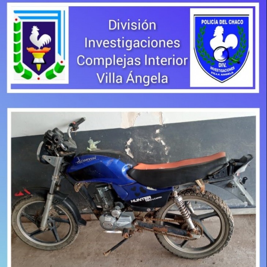 Villa &Aacute;ngela: RECUPERAN UNA MOTO ROBADA EN OCTUBRE DEL 2020