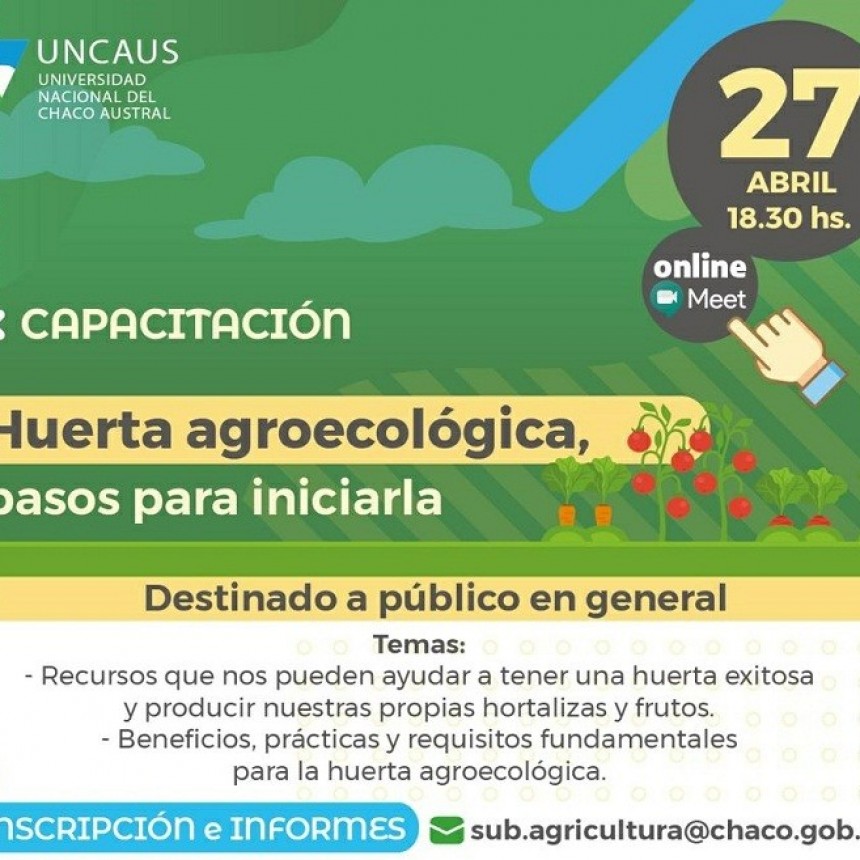 Invitan a capacitaci&oacute;n virtual y gratuita sobre huerta agroecol&oacute;gica