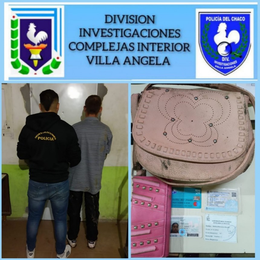 Villa &Aacute;ngela: DETIENEN A UNO DE LOS SUPUESTOS AUTORES DE UN ARREBATO A UNA MUJER Y RECUPERAN LOS ELEMENTOS ROBADOS.