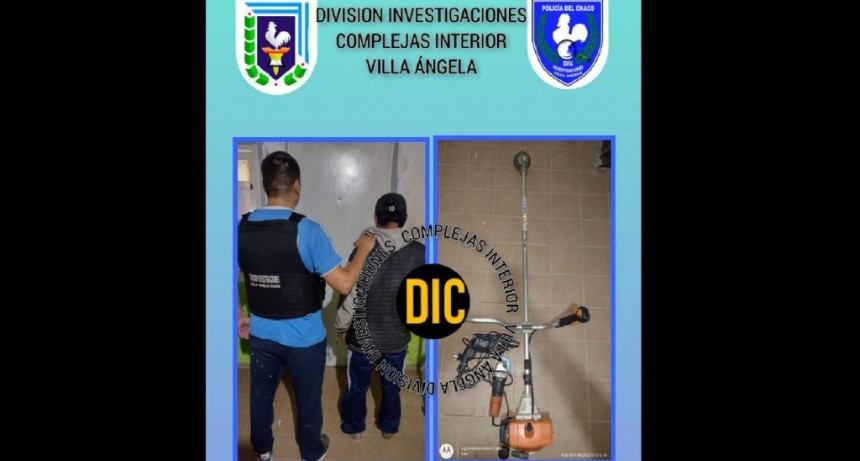 Villa &Aacute;ngela: SE DETUVO AL SUPUESTO AUTOR DE ROBAR Y VENDER ELEMENTOS VALUADOS EN UNA SUMA DE 400 MIL PESOS