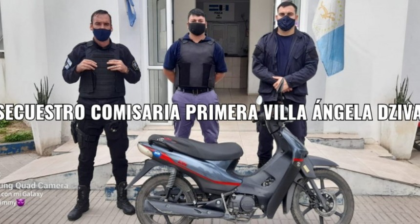 Villa &Aacute;ngela: PERSONAL POLICIAL RECUPER&Oacute; UNA MOTO ROBADA EN PLENO CENTRO DE LA CIUDAD